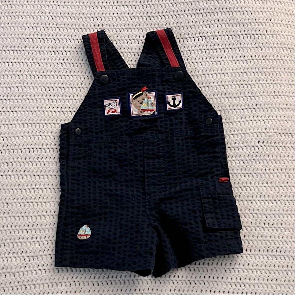 Vintage nautical themed baby overalls